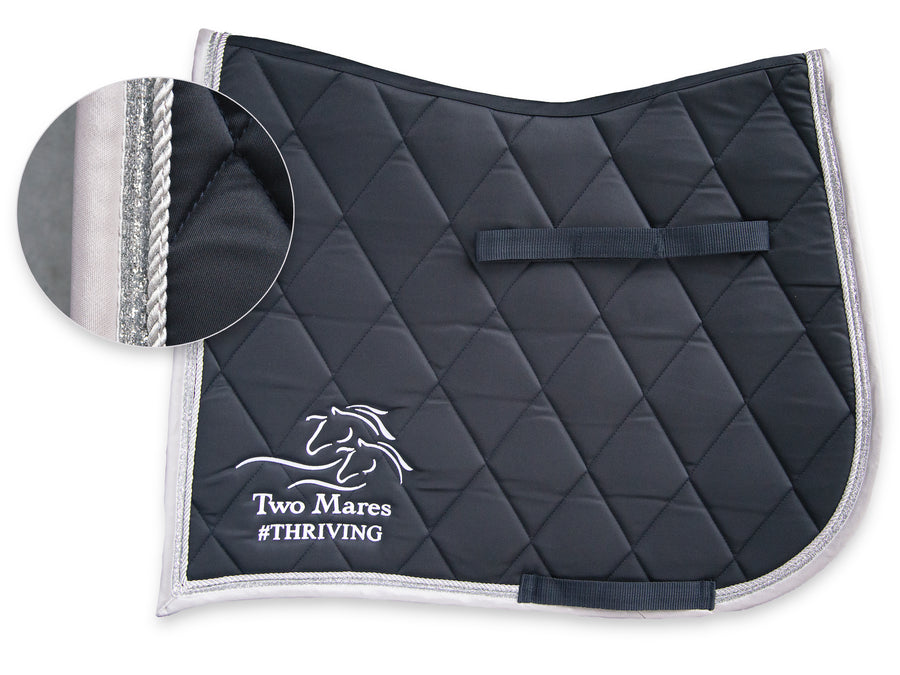 Navy Saddle Pad with logos